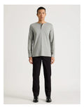 ZEE SAMPS ARTICLE # 8015 Long Sleeve Henley T-Shirt in Black