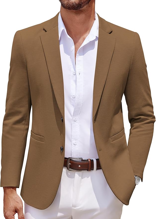 ZEE SAPMS ARTICLE # 8041 Men's Casual Knit Blazer Two Button Lightweight Sport Coats Suit Jacket