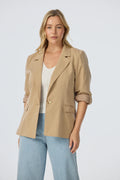 ZEE SAMPS ARTICLE # 8039 Adjustable Sleeve Blazer - Biscotti for Women
